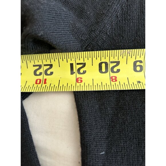 Hart Schaffner Marx Sweater Mens M Black Gray 1/4 Zip Extra Fine Merino Wool - Picture 7 of 8